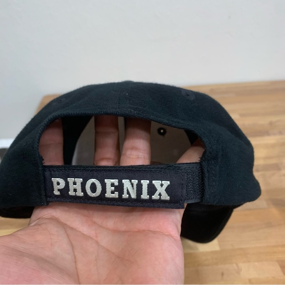 Vintage 90s Logo 7 NHL Hockey Phoenix Coyotes Adjustable Strap Back Hat Black - Picture 4 of 7
